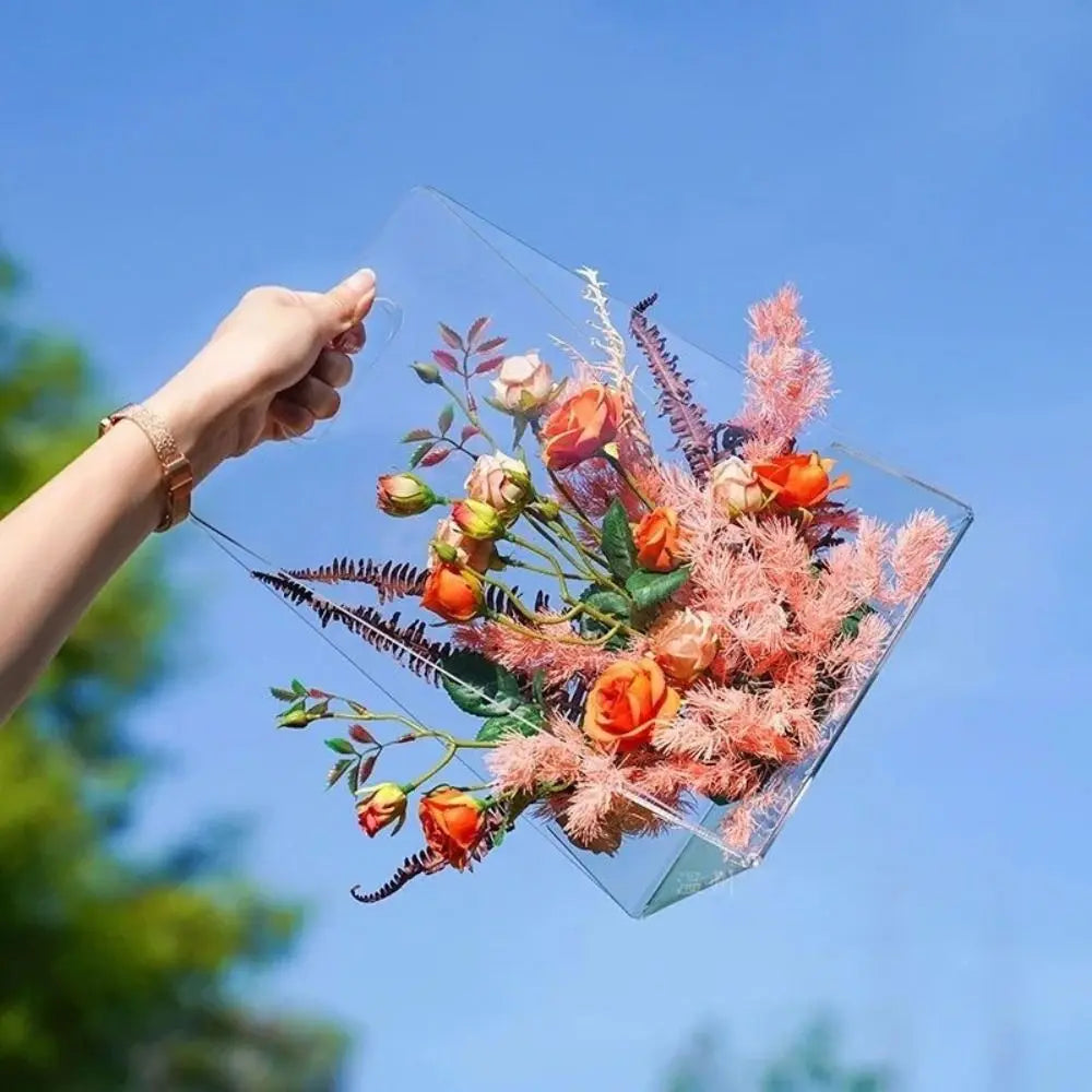 Transparent Acrylic Flower Box – Reusable Bouquet Gift Bag Flower Gift Box Babs