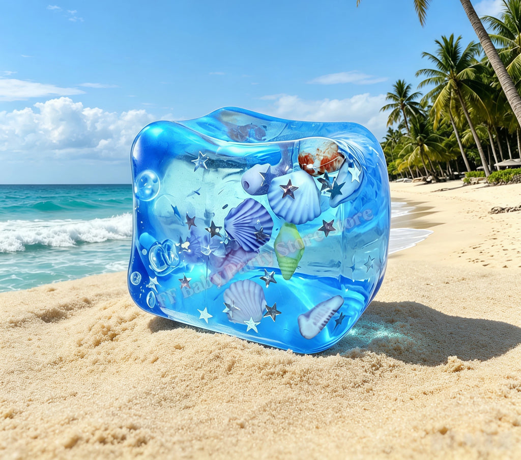 Ocean Shell Slow Rising Squishy Sensory Fidget Toy – Mochi Ball Squishy Fidget Toy Babs 3cm Blue