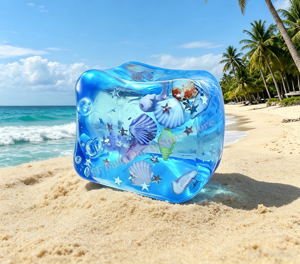 Ocean Shell Slow Rising Squishy Sensory Fidget Toy – Mochi Ball Squishy Fidget Toy Babs 3cm Blue
