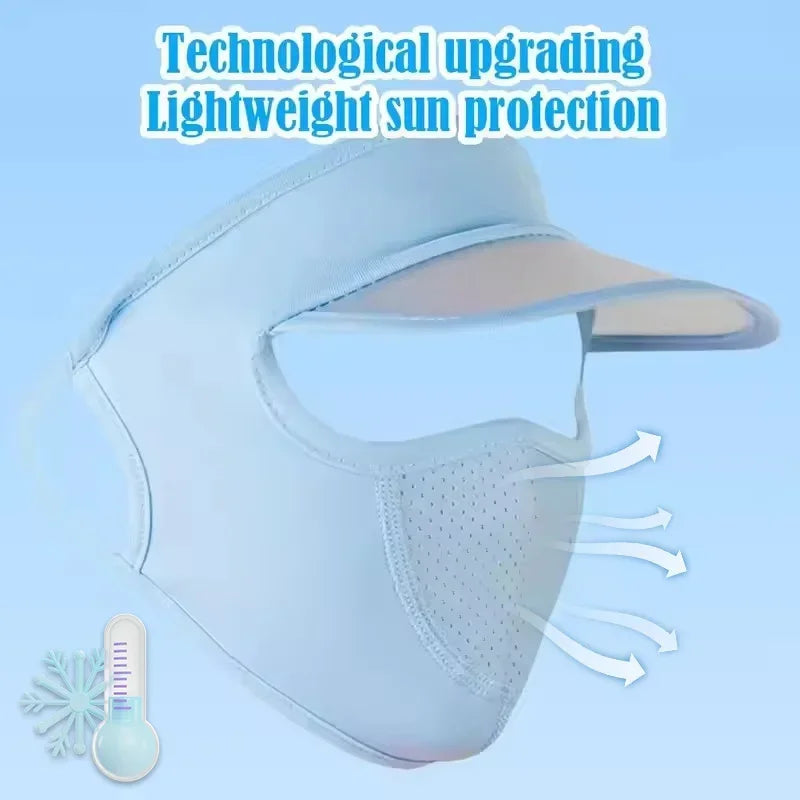 Women's UPF 50+ Ice Silk Sun Shield Face Mask | Breathable UV Sun Shield Mask Babs