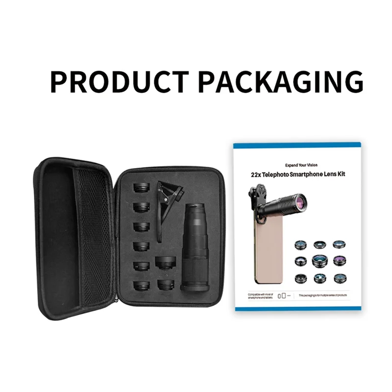 10-in-1 Smartphone Lens Kit – 22X Telephoto, Fisheye & CPL Smartphone Lens Kit Babs