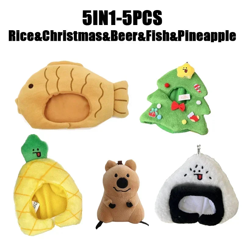 Plush Animal Hood Keychain DIY Craft Kit – Holiday Gift DIY Plush Craft Kit Babs MIx-5PCS