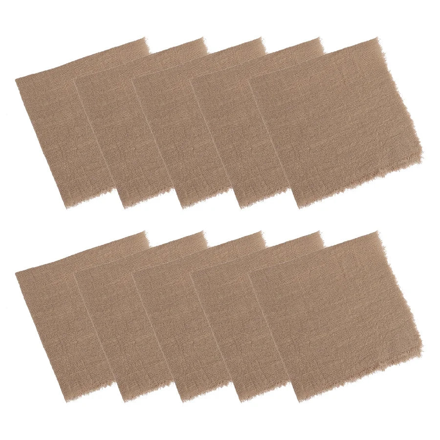 10Pcs Rustic Gauze Cloth Napkins – Wedding & Party Table Decor Cloth Napkins Babs