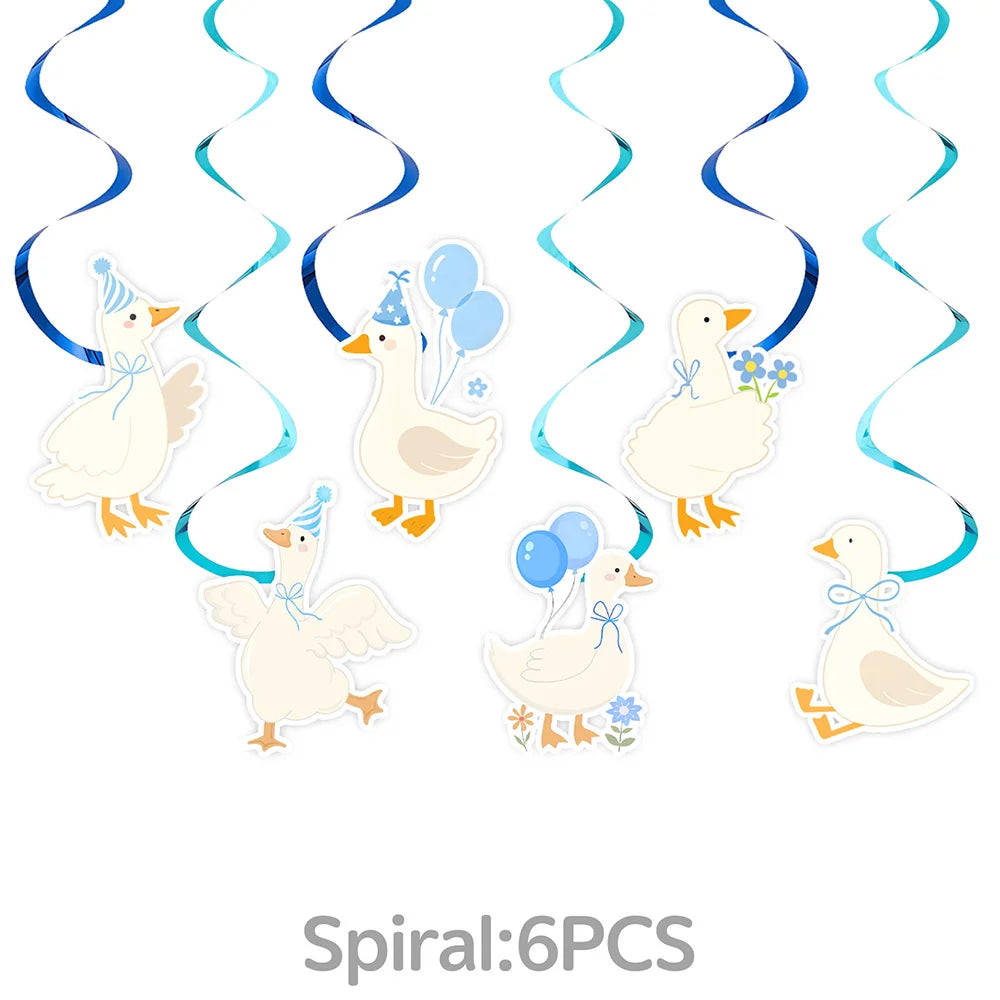 Blue Goose Party Supplies – Balloons, Banner & Cake Topper Party Decoration Set Babs army green