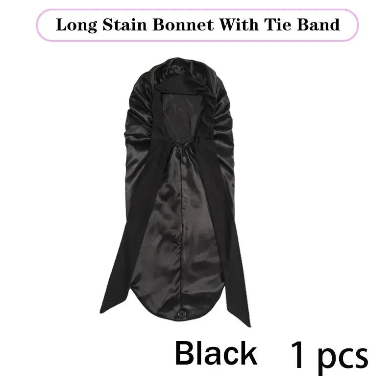 Extra Large Satin Sleep Bonnet with Long Tie – All Hair Types Satin Sleep Bonnet Babs