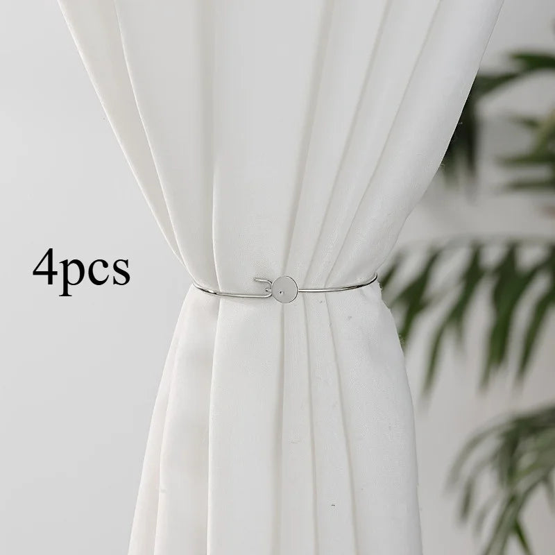 Vintage Metal Curtain Holdbacks & Tieback Clips | Home Decor Curtain Holdbacks Babs Silvery