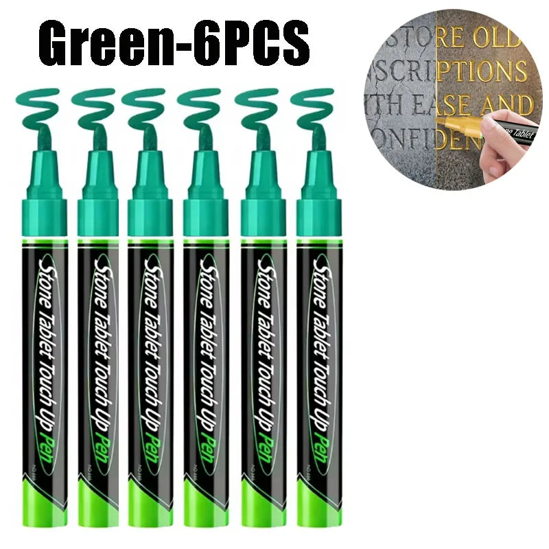Tombstone Repair Pen – Stone, Metal & Rubber Touch-Up Tool Surface Repair Pen Babs Green-6PCS