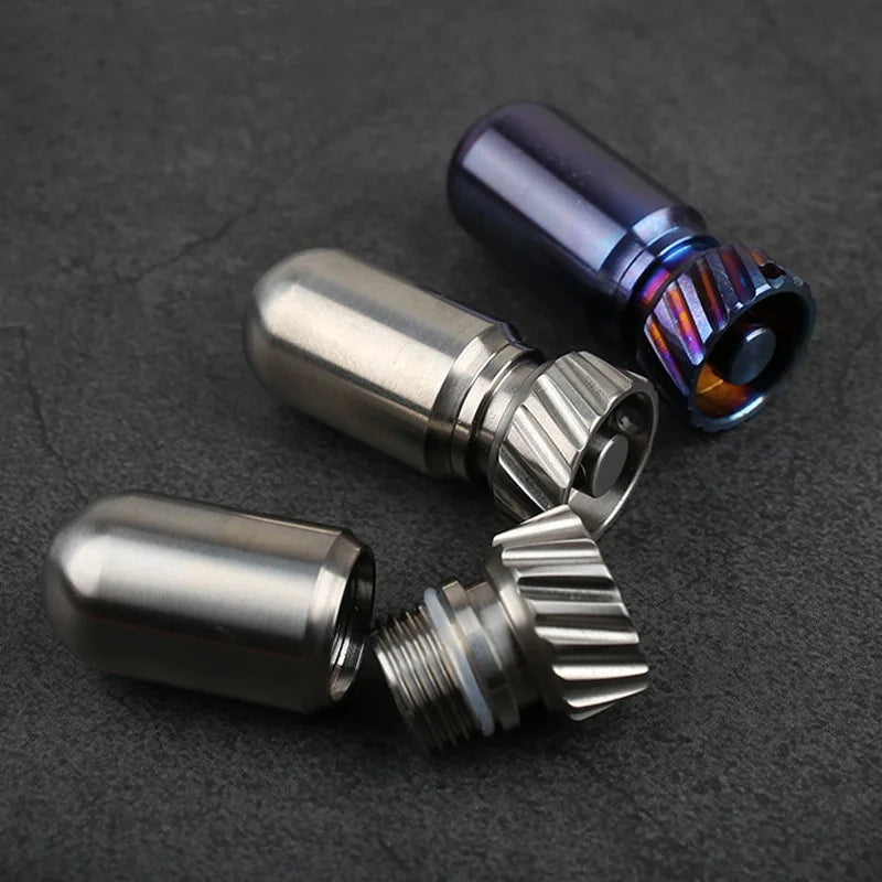 Titanium Alloy Waterproof Mini EDC Capsule Canister | Camping Tool EDC Capsule Canister Babs