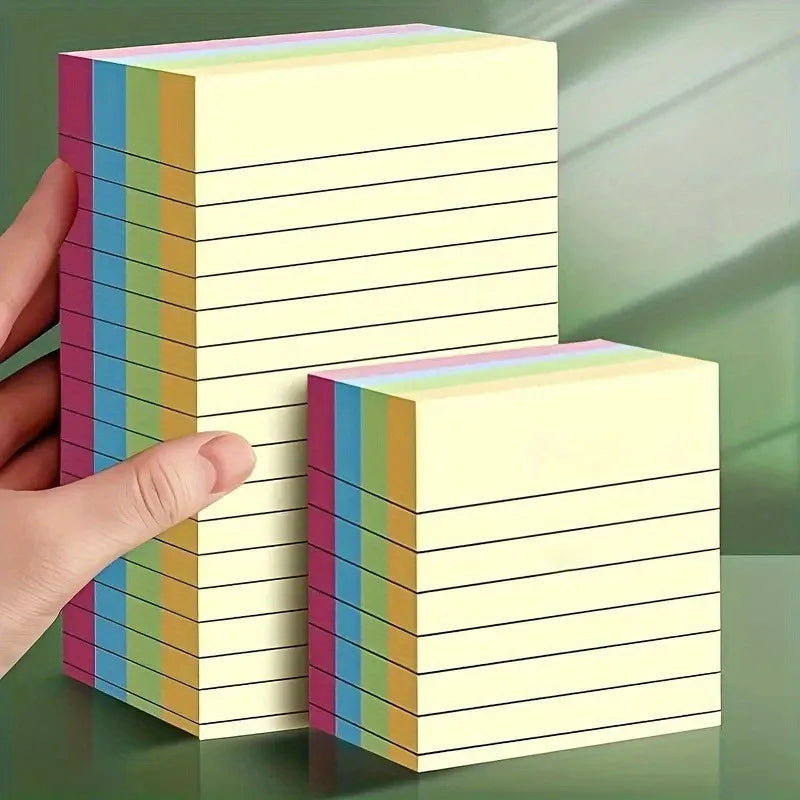 100-Page Self-Stick Lined Memo Pads – Colorful Sticky Notes Sticky Memo Pads Babs