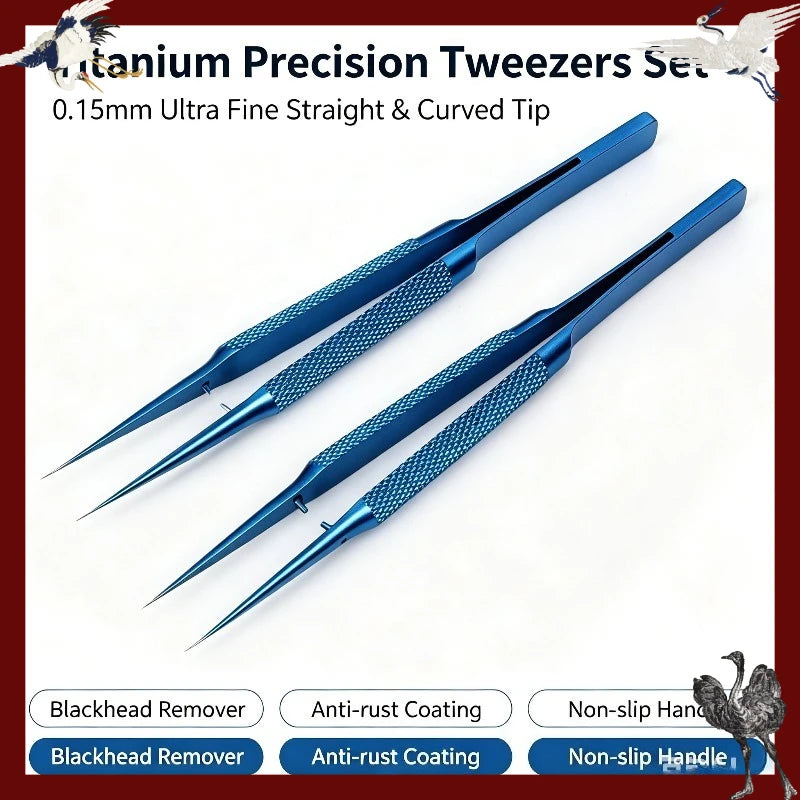 Titanium Precision Tweezers – 0.15mm Fine Tip Forceps Precision Tweezers Babs