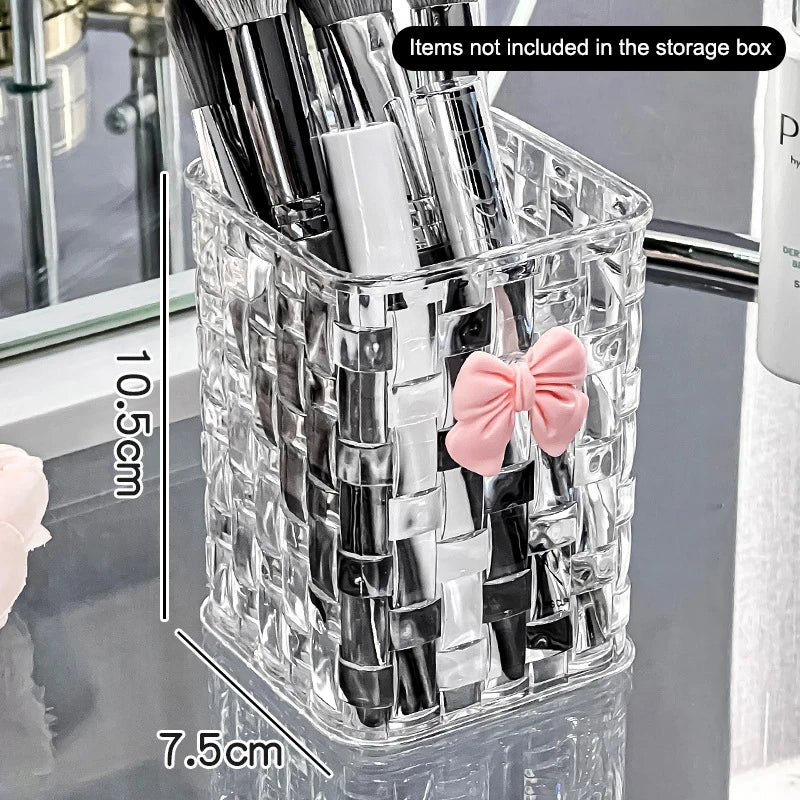 Desktop Pen Holder & Storage Box with Bow Decoration Desktop Pen Holder Babs B