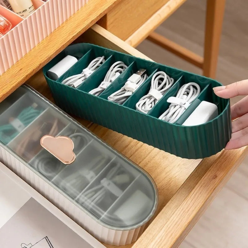 Desktop Storage Box with Lid – Cable & Drawer Organizer Desktop Storage Organizer Babs