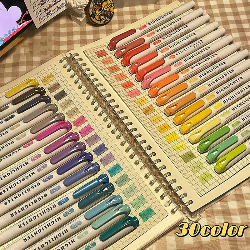 15-Color Double-Headed Pastel Highlighter Pen Set | HUXUAN Highlighter Pen Set Babs