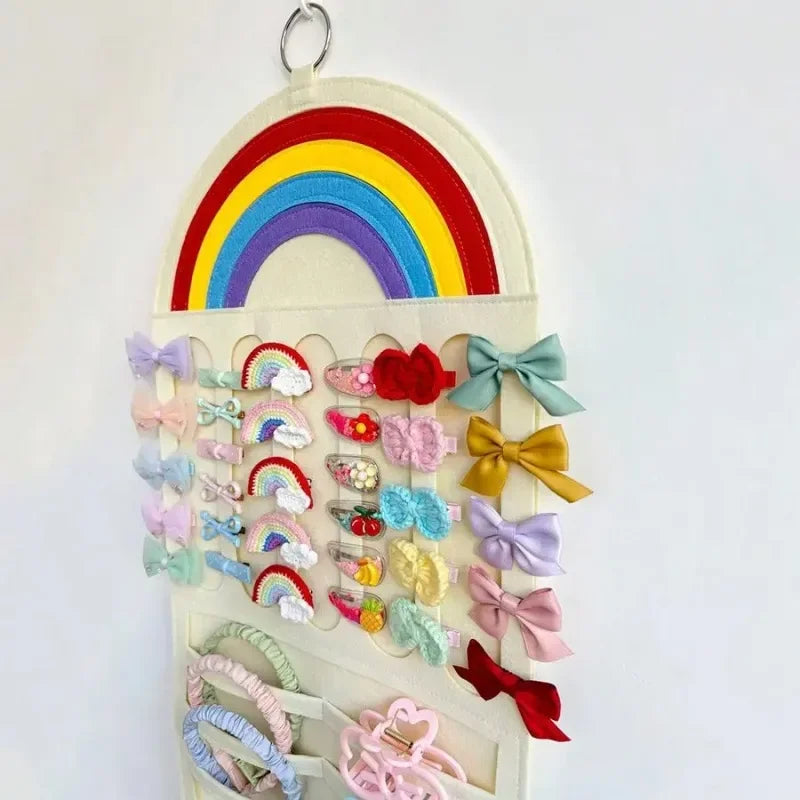 Kids Hair Clips & Bows Wall Hanging Organizer Storage Pouch Hair Accessories Organizer Babs