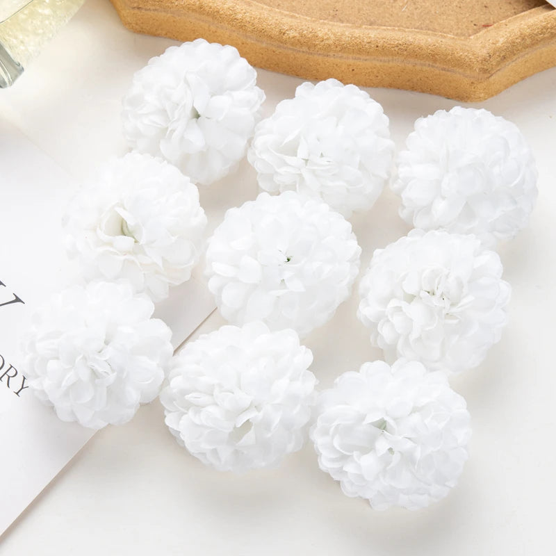 50/100pcs Silk Artificial Hydrangea Flowers – Wedding & DIY Decor Artificial Silk Flowers Babs color 1 100pcs