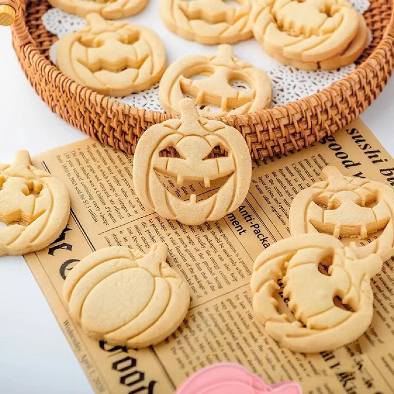 13-Pc Halloween Pumpkin Cookie Cutter & Fondant Stamp Set Cookie Cutter Set Babs