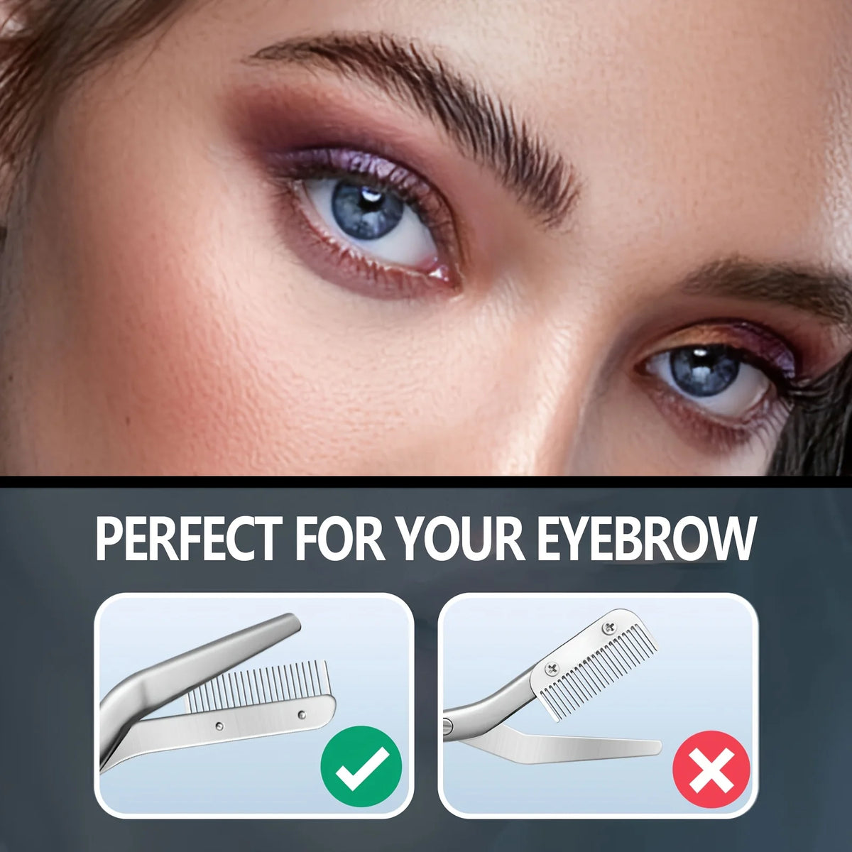 Stainless Steel Eyebrow Scissors with Comb – Ergonomic Design Eyebrow Scissors Babs