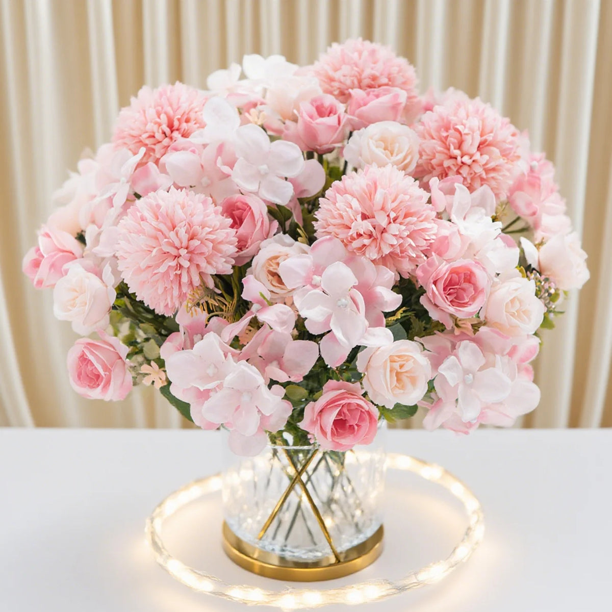 Silk Rose & Chrysanthemum Artificial Bridal Bouquet | DIY Decor Artificial Flower Bouquet Babs