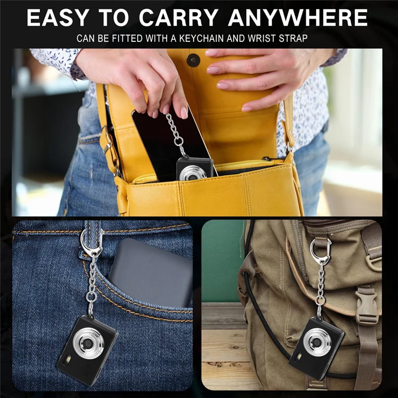 1080P Mini Keychain Camera – Portable CCD Digital Camcorder Mini Digital Camera Babs Black