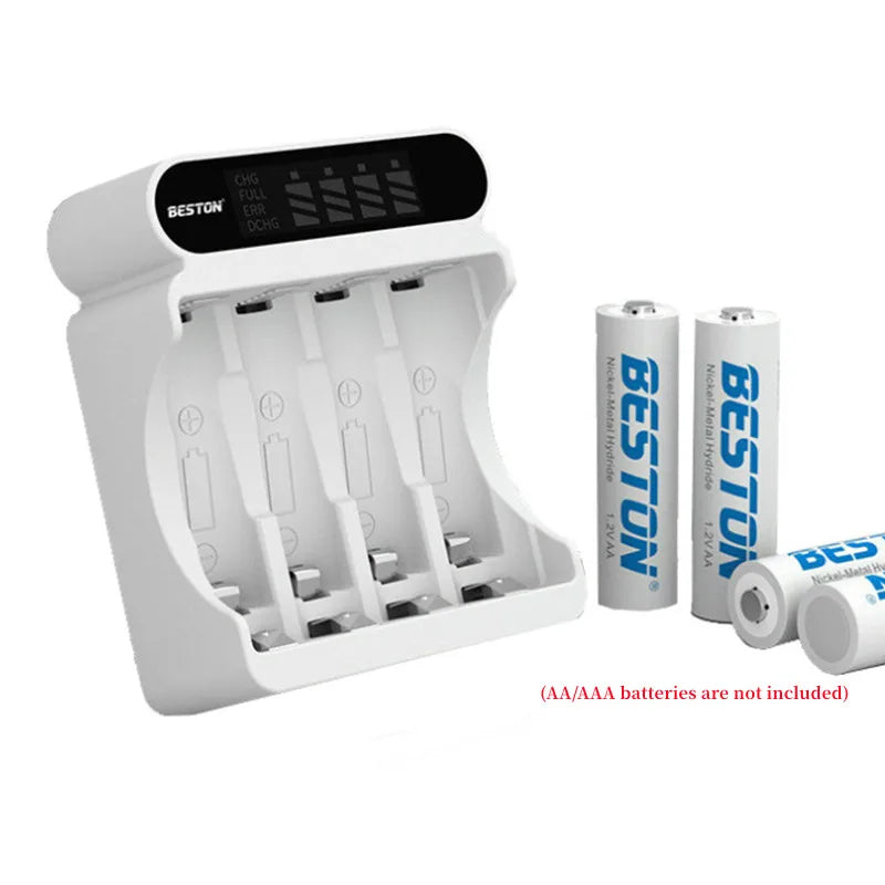 4-Slot AA/AAA Smart NiMH Battery Charger with LCD Display Battery Charger Babs
