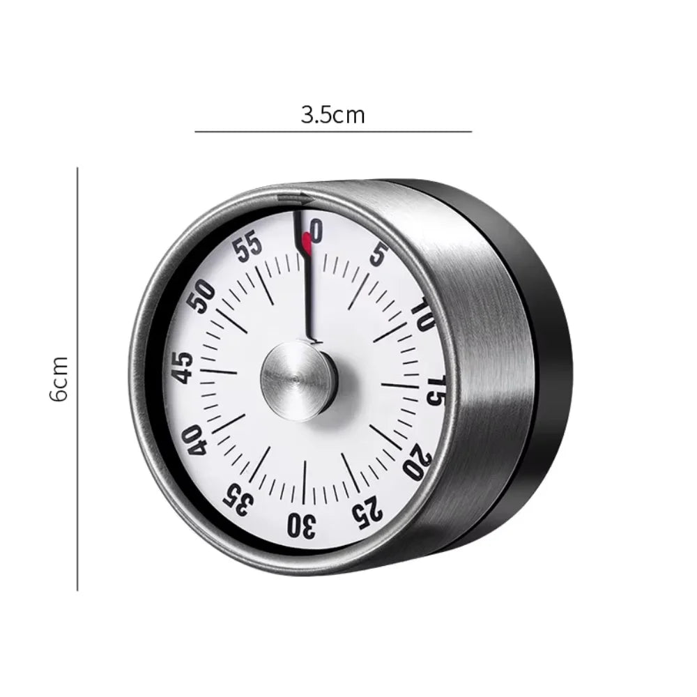 HOMEFISH Mechanical Countdown Timer – 60-Min Kitchen Clock Mechanical Kitchen Timer Babs black