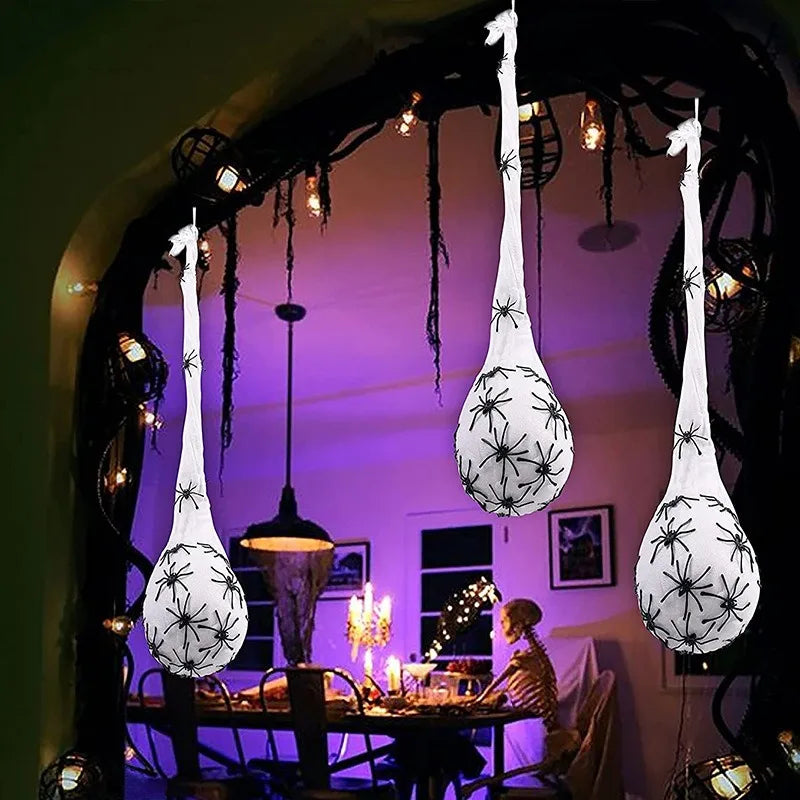 Hanging Spider Egg Sack with LED Lights – Halloween Decoration Halloween Prop Decoration Babs