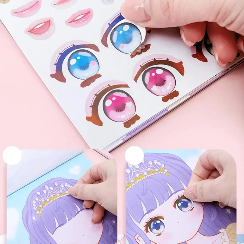 Princess Dress-Up Makeup Sticker Book for Girls – 15 Sheets Kids Sticker Book Babs