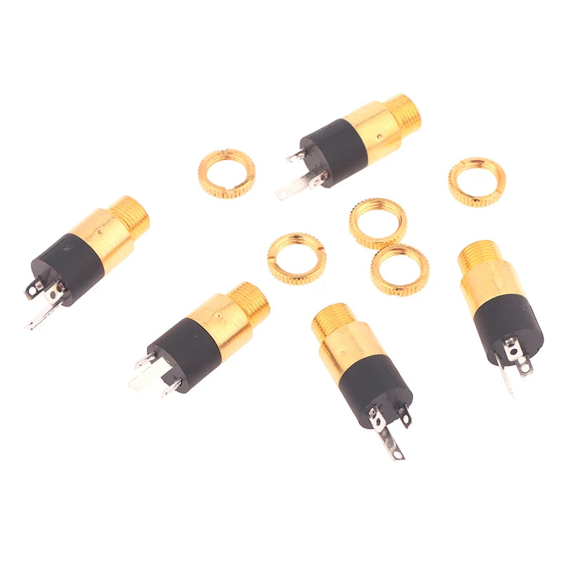 5Pcs PJ392 3.5mm Stereo Female Audio Jack Gold Plated Socket Audio Jack Connector Babs