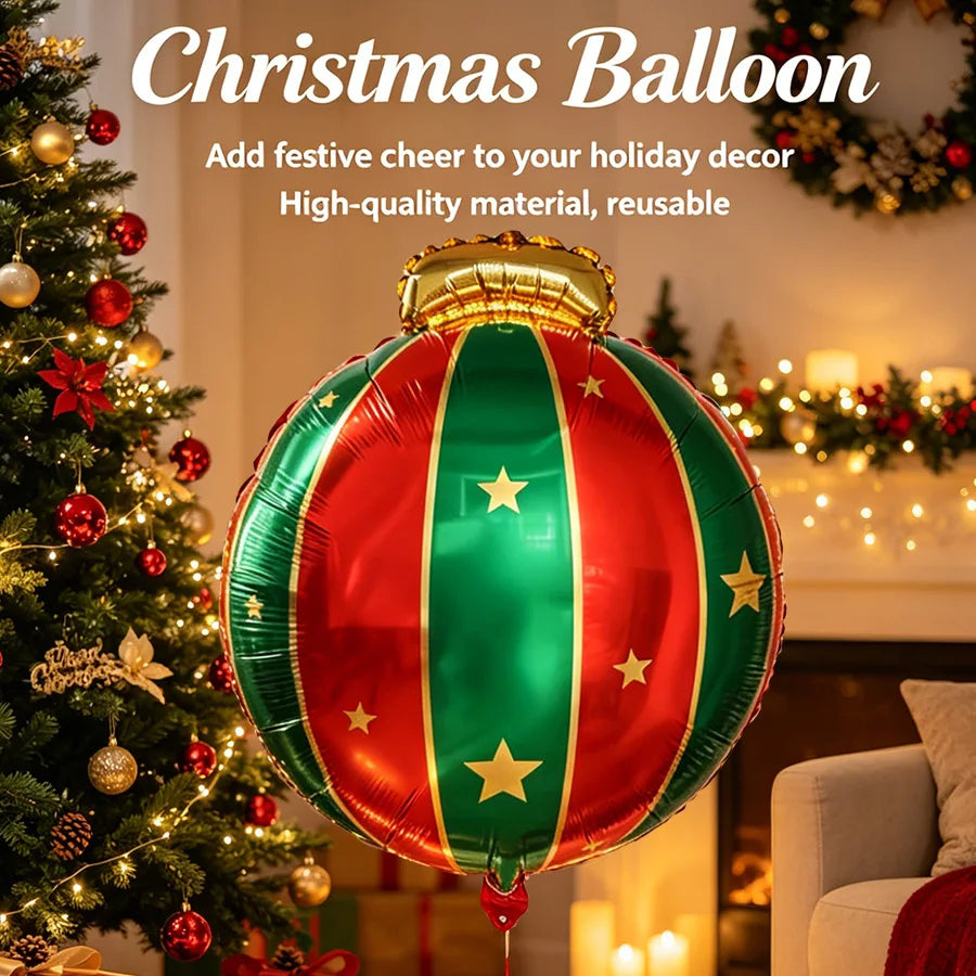 5-Pack Large Christmas Foil Balloon Ball Ornaments – Xmas Décor Christmas Balloon Ornaments Babs