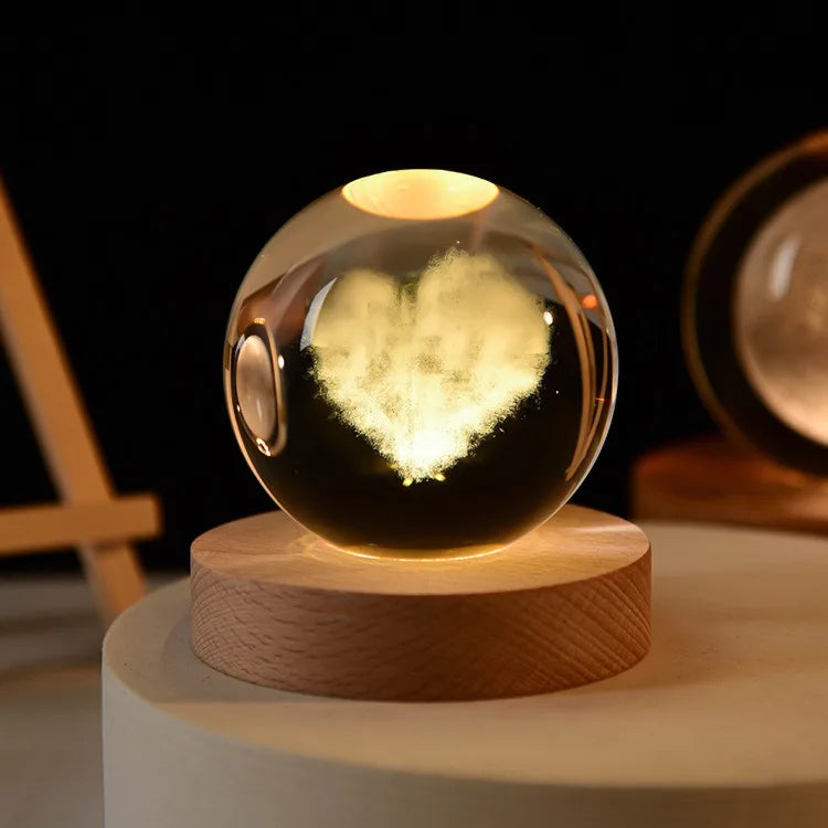 Saturn 3D Crystal Sphere Lamp – 6CM Galaxy Glass Ball Décor Decorative Sphere Lamp Babs 6-AXY 6x6CM