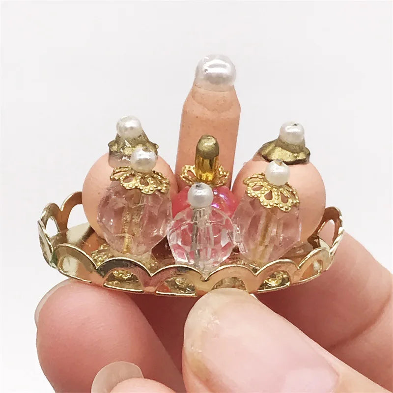 1:12 Scale Pink Perfume Tray Miniature Dollhouse Accessory Dollhouse Miniature Babs