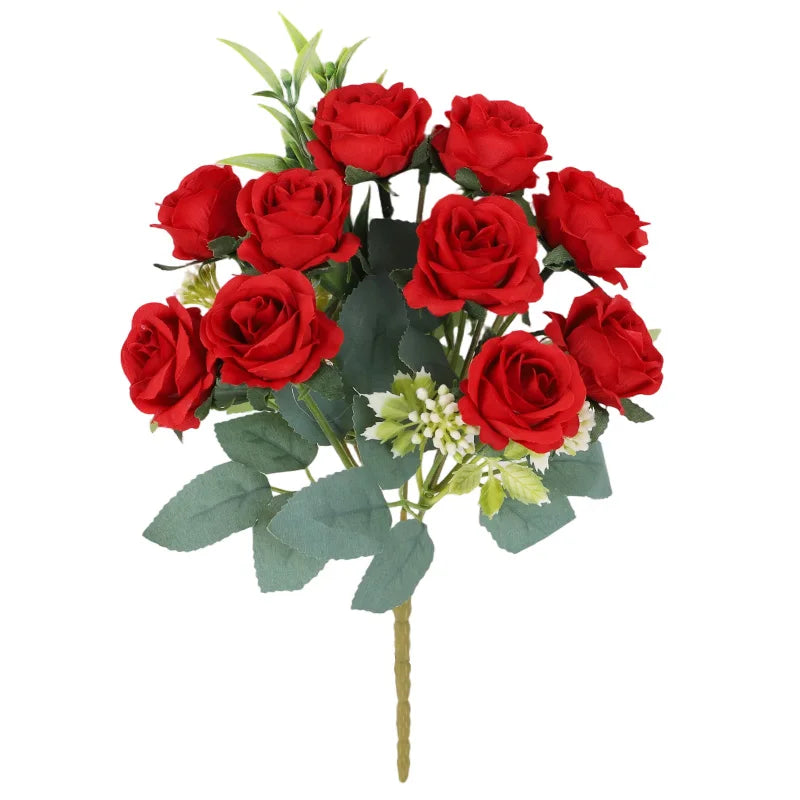 Silk Rose Artificial Flower Bouquet – Wedding & Home Decor Artificial Flower Bouquet Babs B