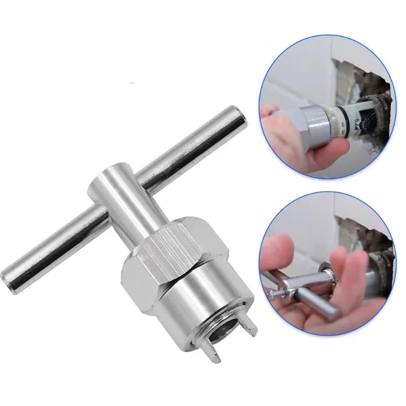 T-Type Valve Core Remover Wrench for Faucet & Pipe Repair Plumbing Wrench Tool Babs