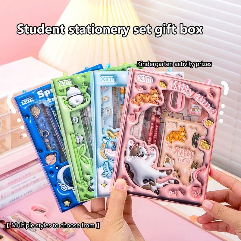 Kids Cartoon Stationery Set – 6-Piece Children's Study Kit Kids Stationery Set Babs