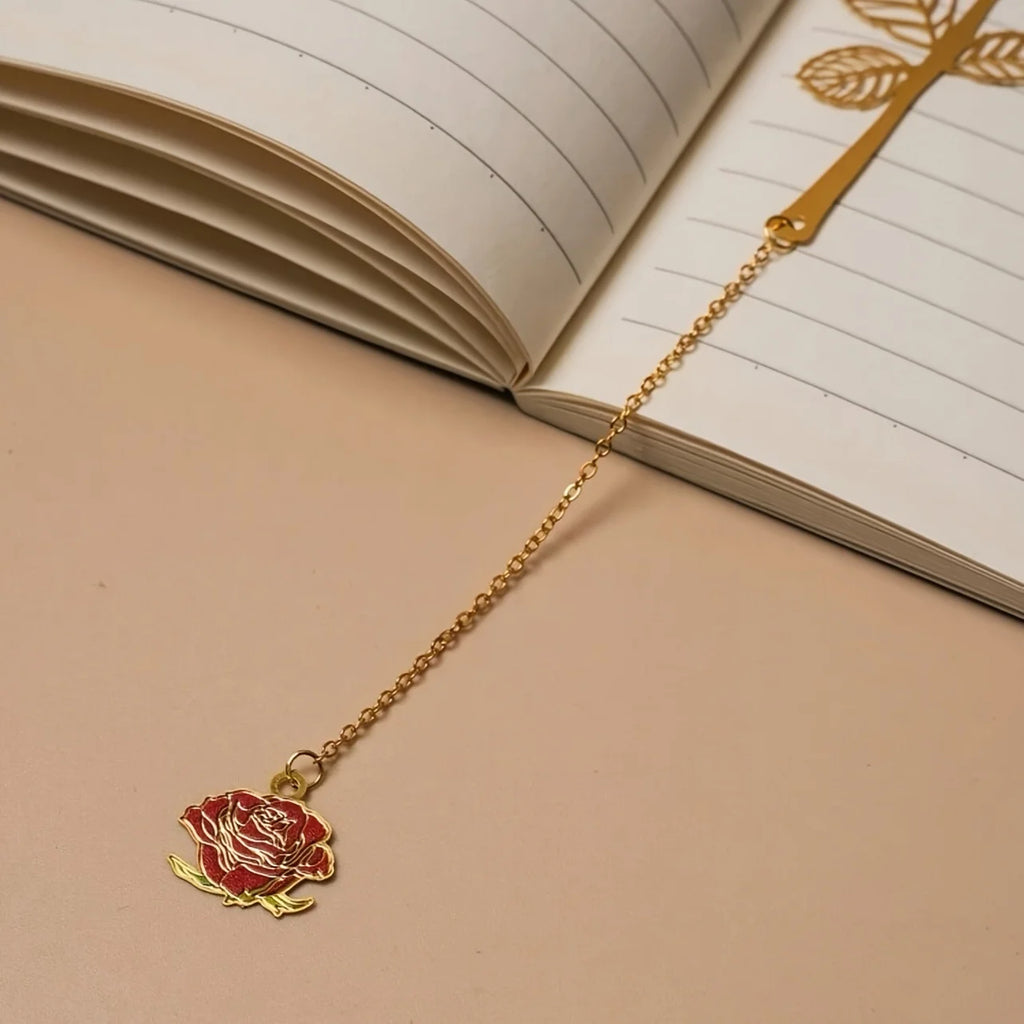 Metal Rose Bookmark – Hollowed Luxury Design | Gift for Readers Metal Bookmark Babs