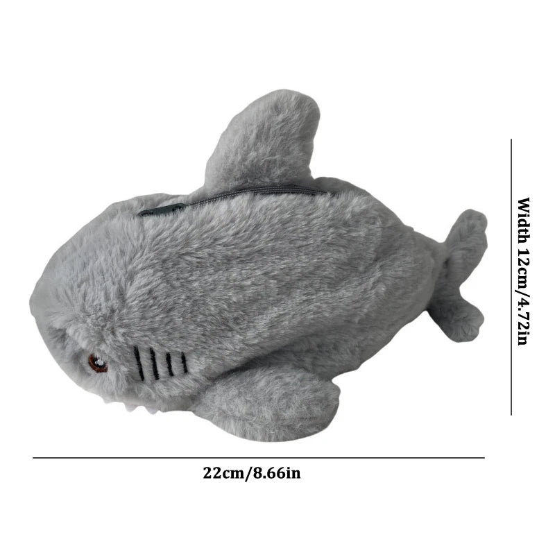 Kawaii Plush Shark Pencil Case – Large Capacity Pen Bag Plush Pencil Case Babs