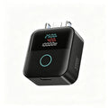 USB-C Auto Disconnect Charger Adapter 140W Digital Display USB-C Charger Adapter Babs Black