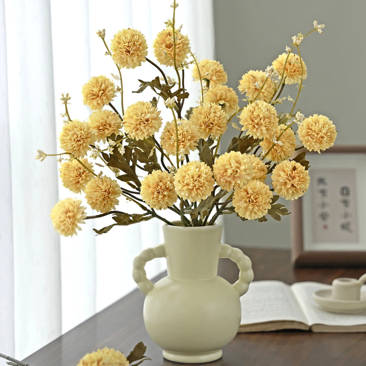 Silk Chrysanthemum Artificial Flower Bouquet – Wedding & Home Decor Artificial Silk Flowers Babs