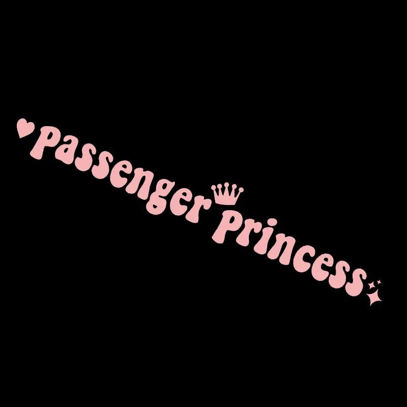 Passenger Princess Funny Car Sticker – Rearview Mirror Decal Car Decal Sticker Babs Pink 15cmx2.3cm