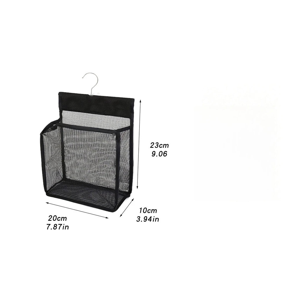 Black Mesh Clip Hanging Storage Bag – Closet & Bathroom Hanging Storage Bag Babs
