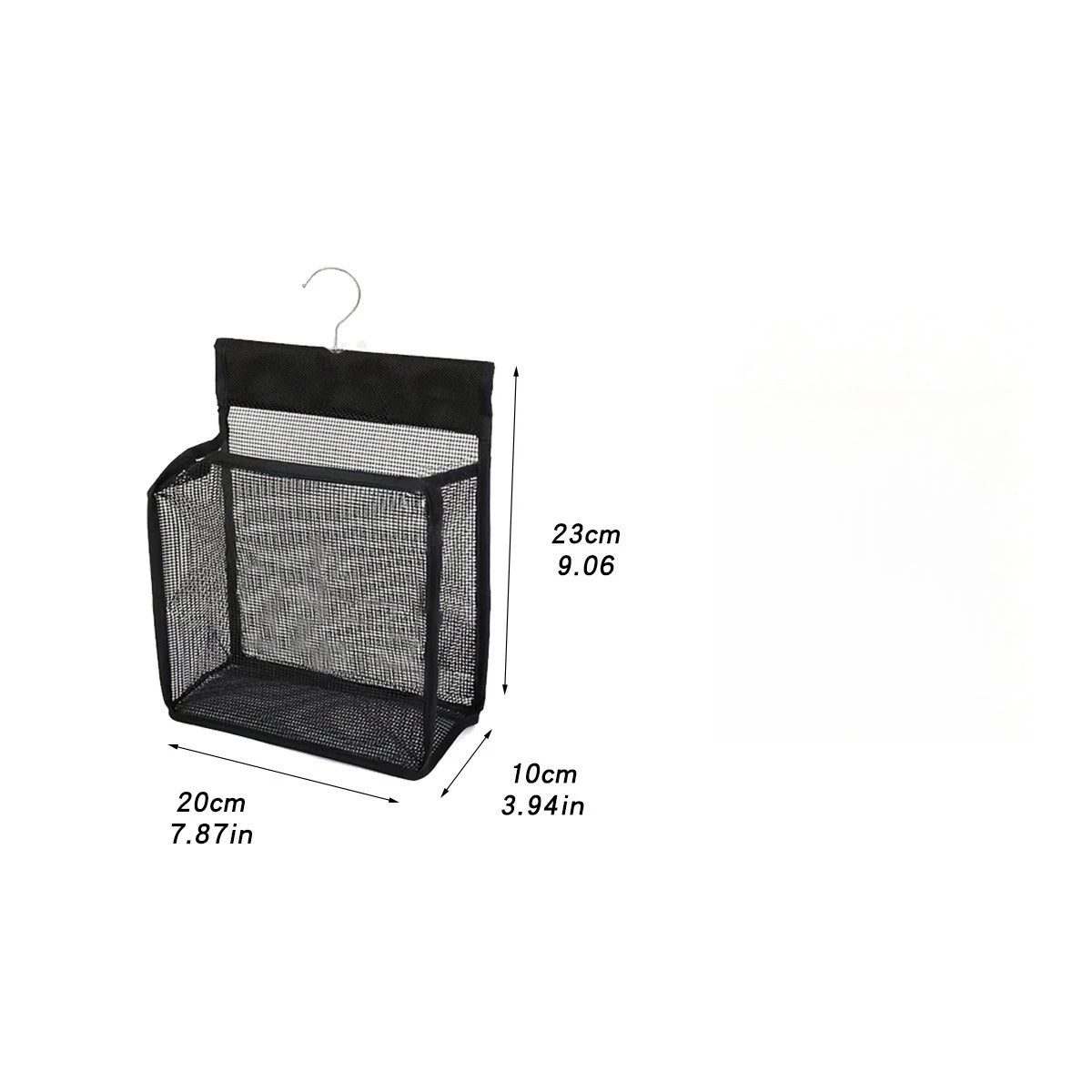 Black Mesh Clip Hanging Storage Bag – Closet & Bathroom Hanging Storage Bag Babs