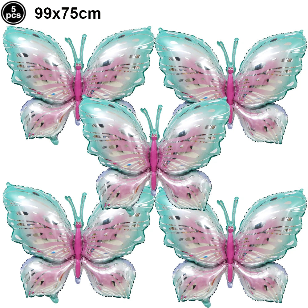 5pcs Butterfly Foil Balloons – Party, Birthday & Baby Shower Party Foil Balloons Babs D As pictures show