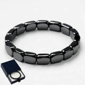Men's Natural Hematite Stone Beaded Stretch Bracelet Stone Beaded Bracelet Babs AS SHOWN One Size