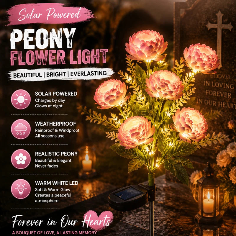 Solar 7-Head Peony Flower Lamp – Outdoor Garden Décor Light Solar Garden Stake Light Babs