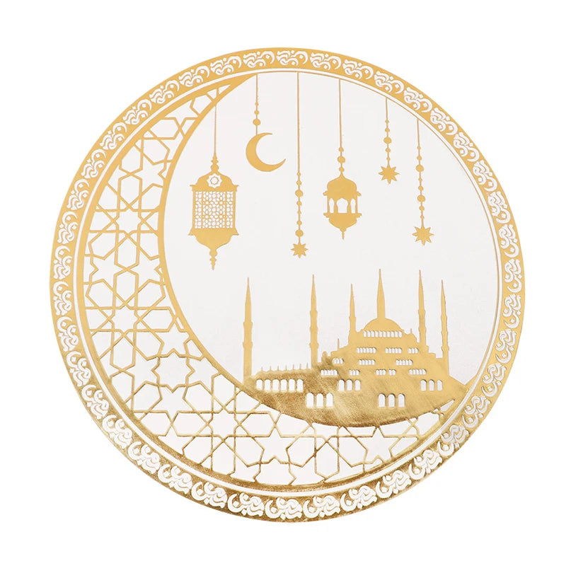Eid Mubarak PVC Placemats – Ramadan Gold Moon Table Mats Festive Table Mats Babs 1pcs