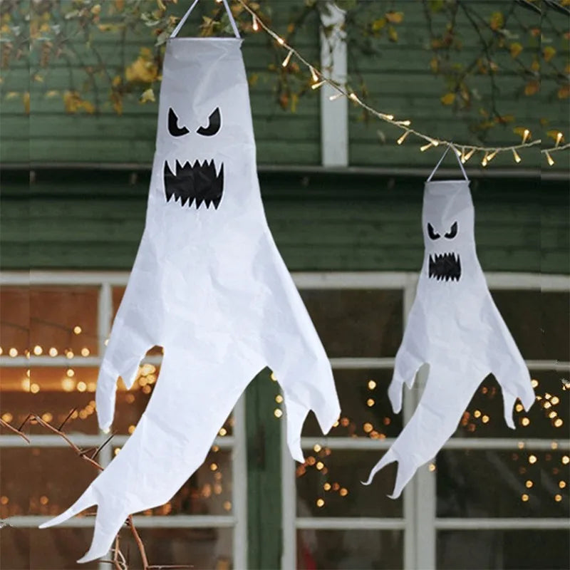 Halloween LED Hanging Ghost Wind Sock Decor – Outdoor & Party Halloween Hanging Decor Babs