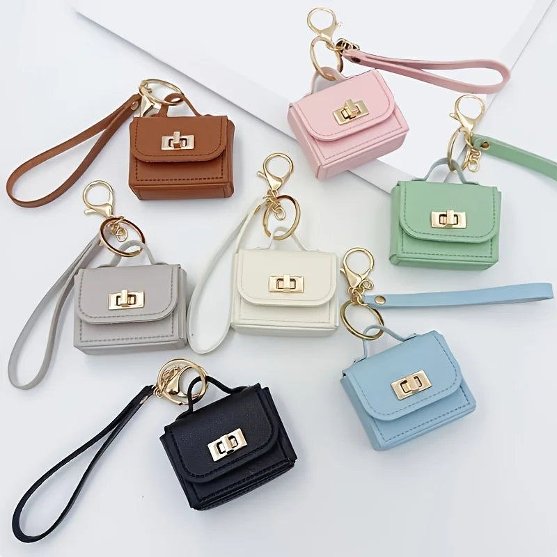 Mini Backpack Keychain PU Leather Makeup Coin Bag Organizer Mini Keychain Bag Babs