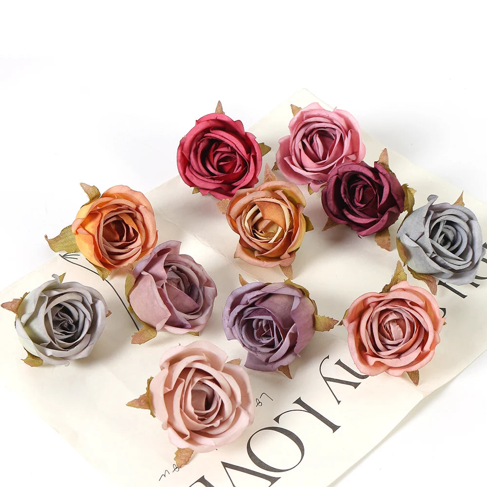 5 Pcs Silk Artificial Rose Heads for Wedding & Home Décor Artificial Silk Flowers Babs