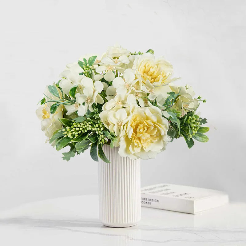 Silk Peony Rose Artificial Flower Bouquet | Wedding & Home Décor Artificial Flower Bouquet Babs