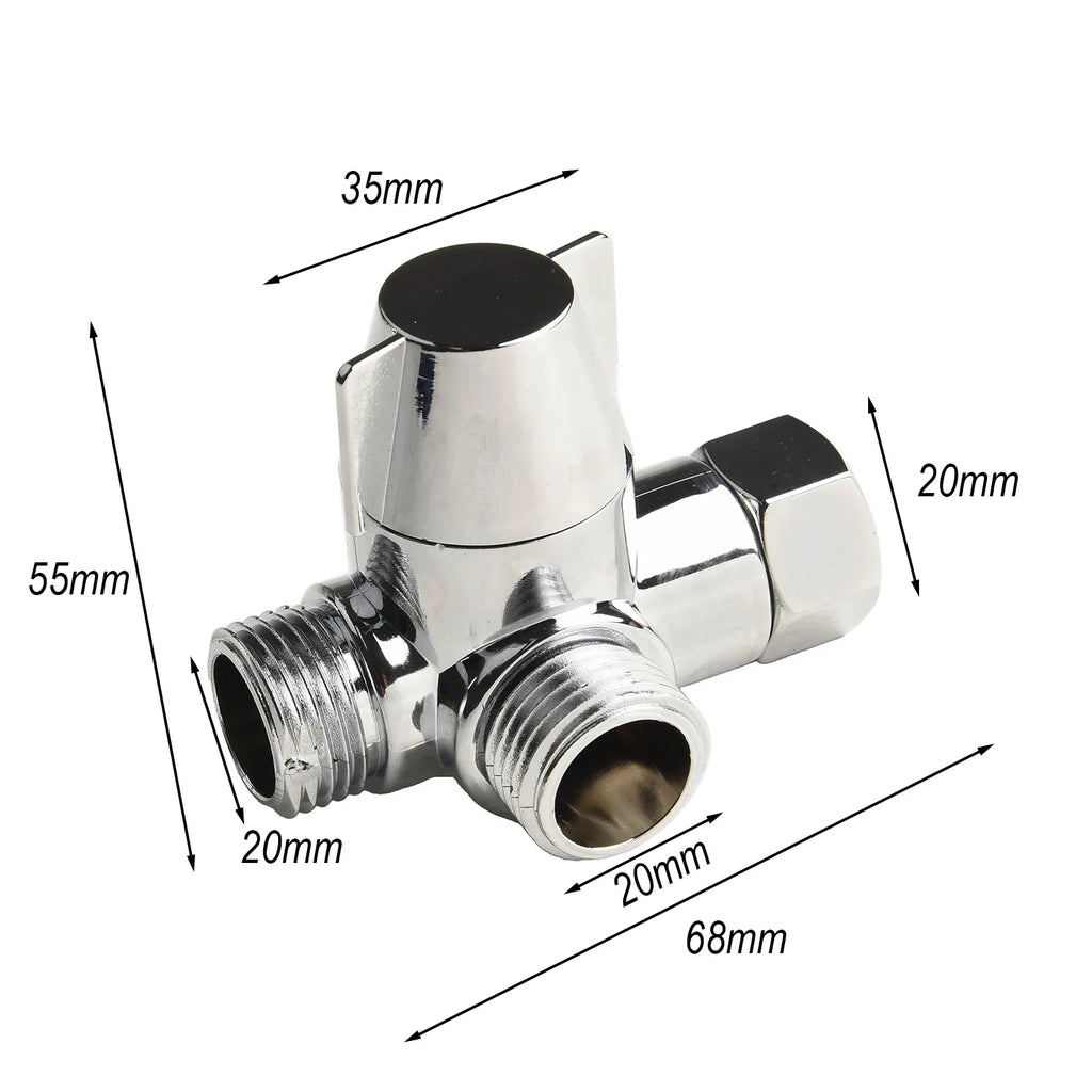 3-Way G1/2 Shower Diverter Valve T-Adapter Tap Splitter Shower Diverter Valve Babs